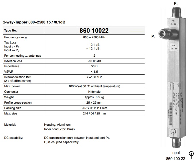 2-way Tapperr Kathrein 86010022